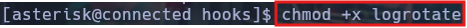 Permisos de ejecución para el hook logrotate